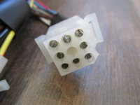 9 terminal connection to the right handelbar switch at the mounting plate beneath the dash.